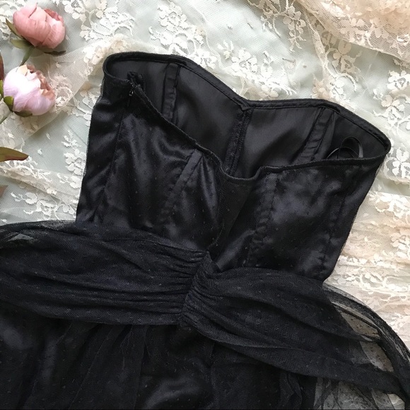H&M Black Layered Mesh Strapless Dress - Picture 4 of 7